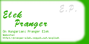 elek pranger business card